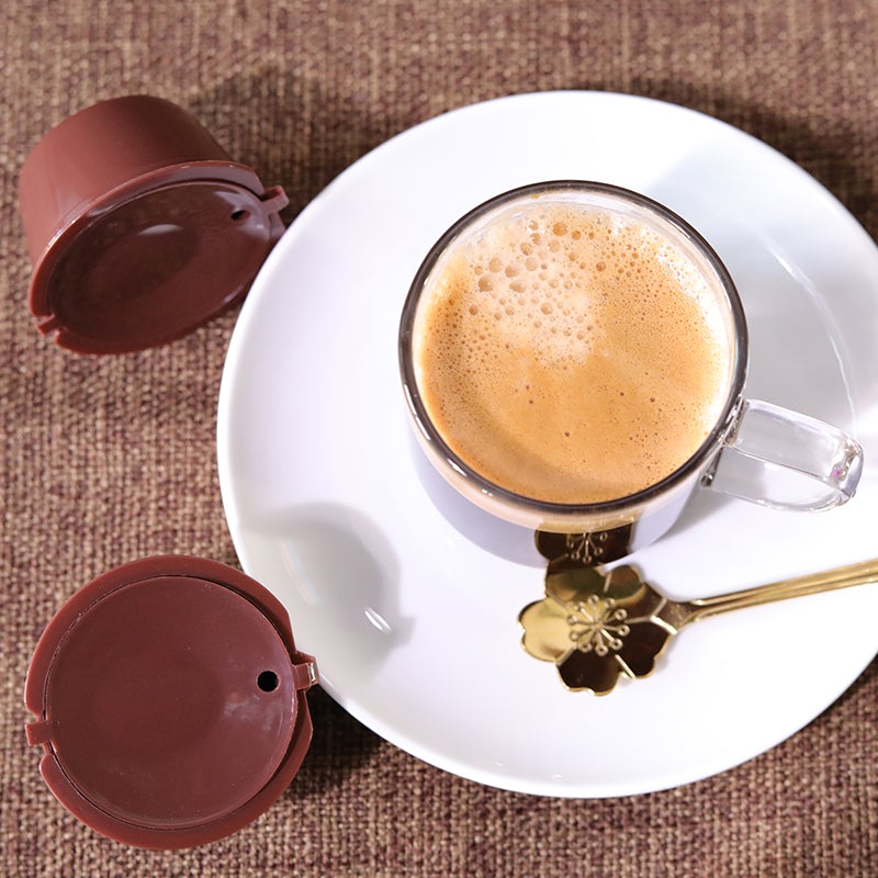 Комплект 3 броя капсули за многократно ползване съвместими с Dolce Gusto + лъжица и четка - Atron Комплект 3 броя капсули за многократно ползване съвместими с Dolce Gusto + лъжица и четка - Atron